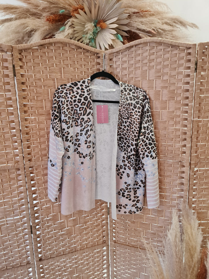 Oui Animal print cardigan 10