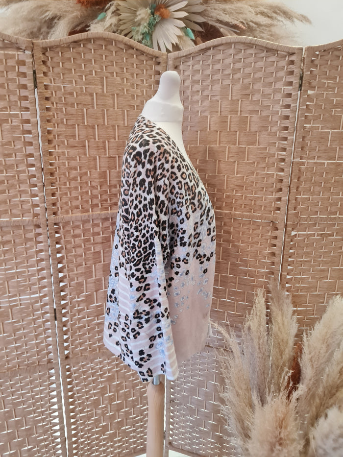 Oui Animal print cardigan 10