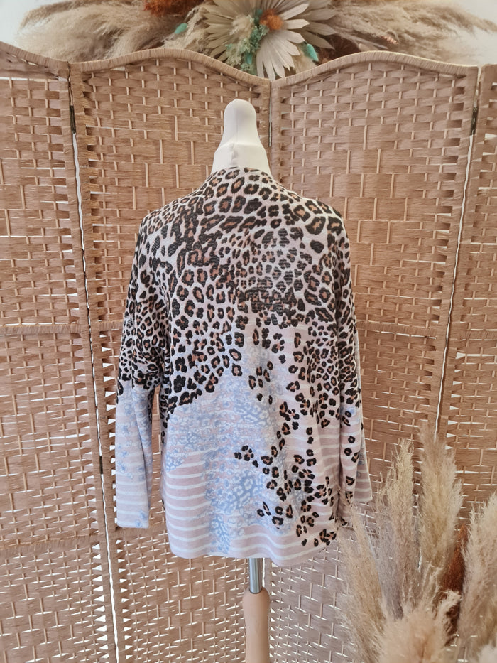 Oui Animal print cardigan 10