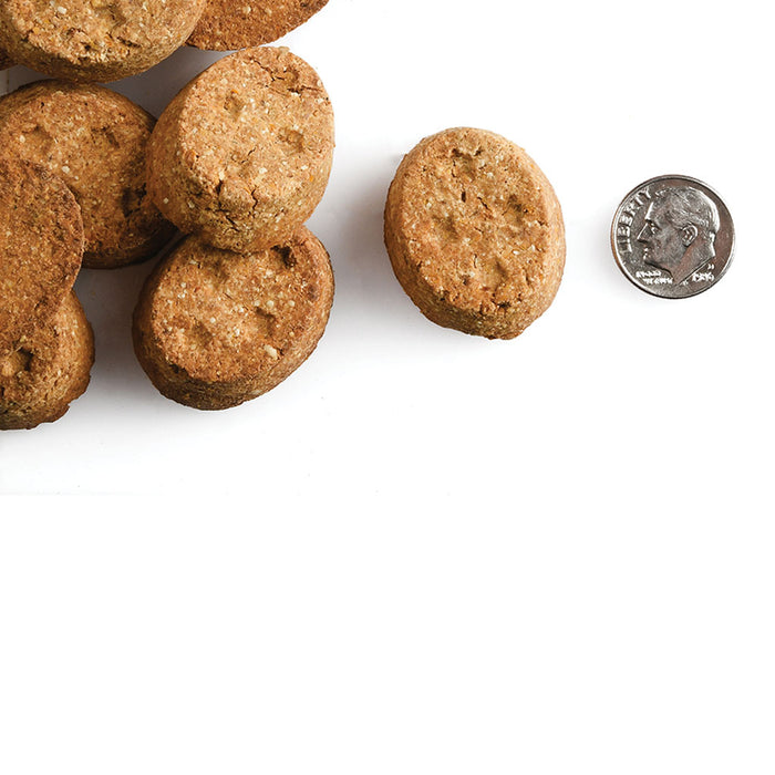 Oven-Baked Lamb with Cranberry Biscuits 8.0oz size compared to a dime.