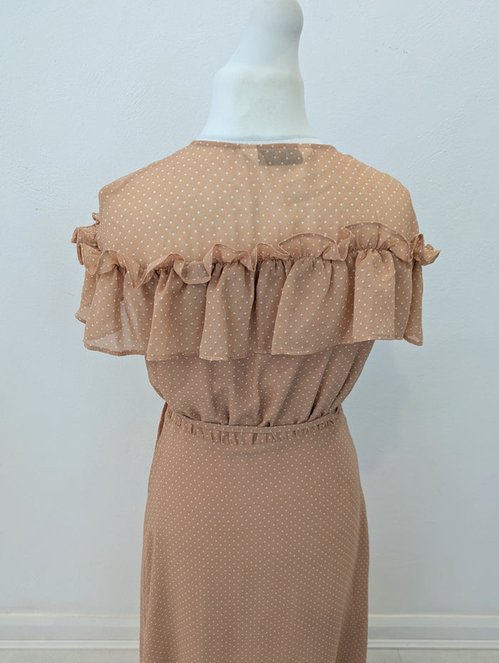 Paisie Tan Dot Wrap Dress 10