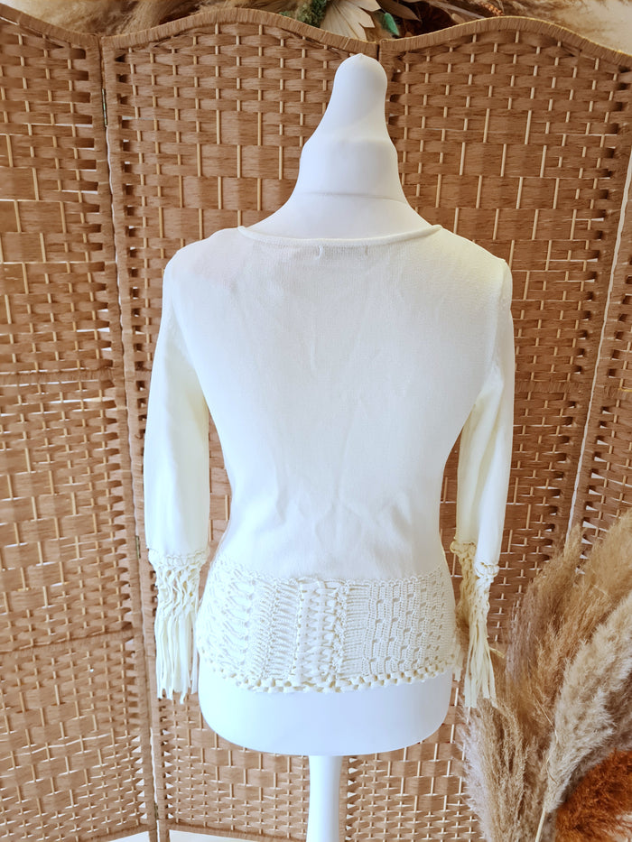 Paraphrase Cream crochet Jumper M New