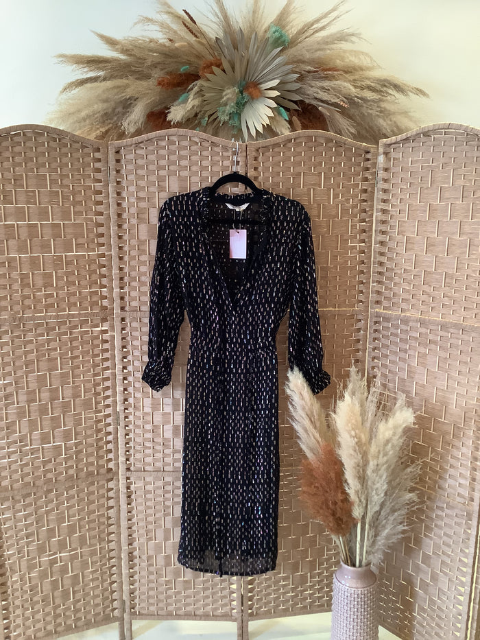 Part Two Black Metallic Dress Size 12/14
