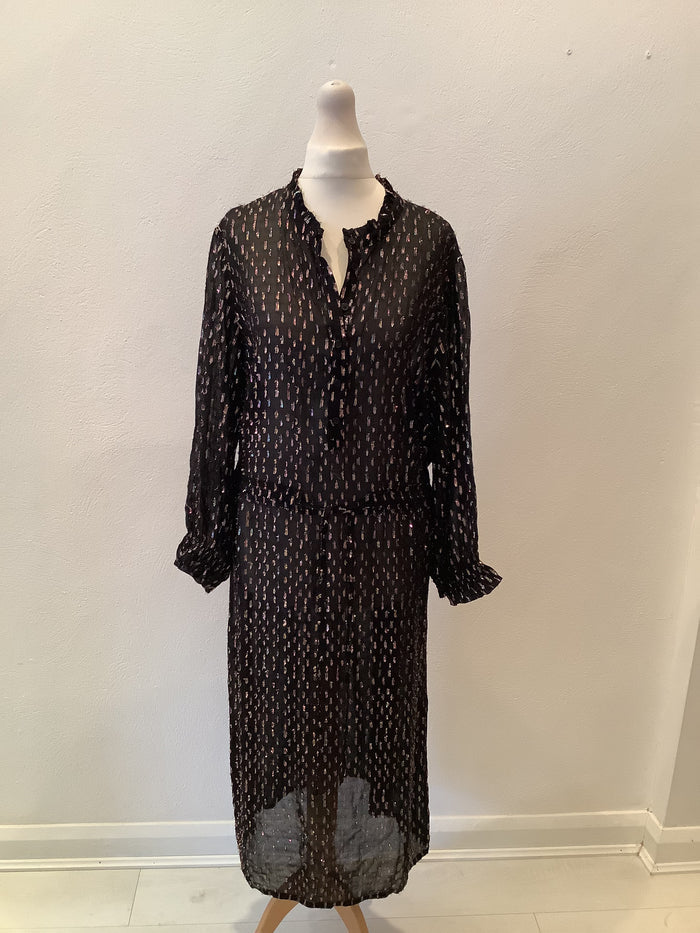 Part Two Black Metallic Dress Size 12/14