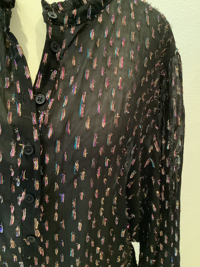 Part Two Black Metallic Dress Size 12/14