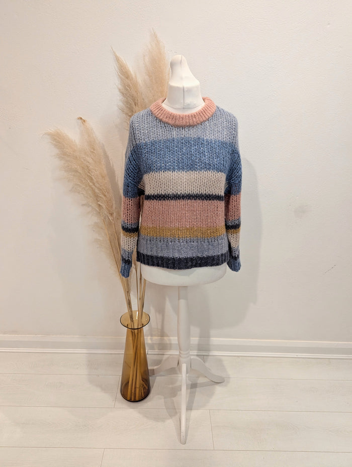 Part Two Blue/ Pink Stripe Jumper M