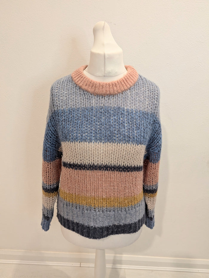 Part Two Blue/ Pink Stripe Jumper M