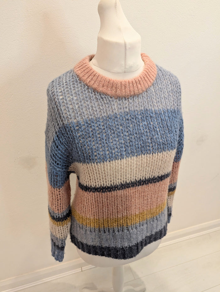 Part Two Blue/ Pink Stripe Jumper M