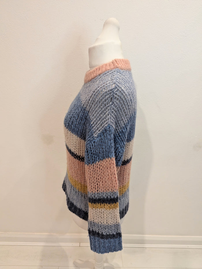 Part Two Blue/ Pink Stripe Jumper M