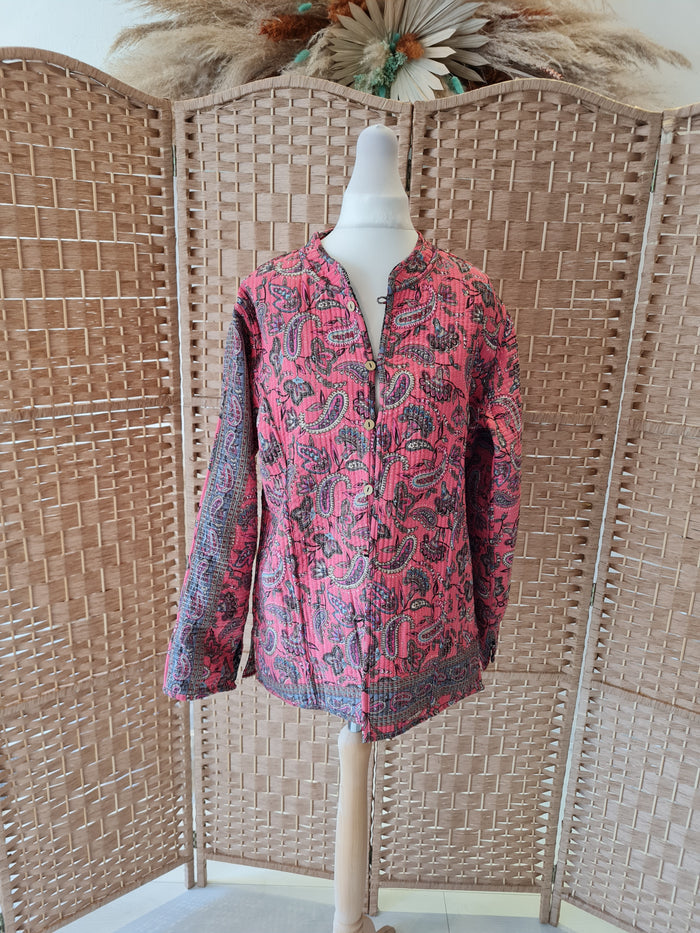 Patterned round neck jacket M