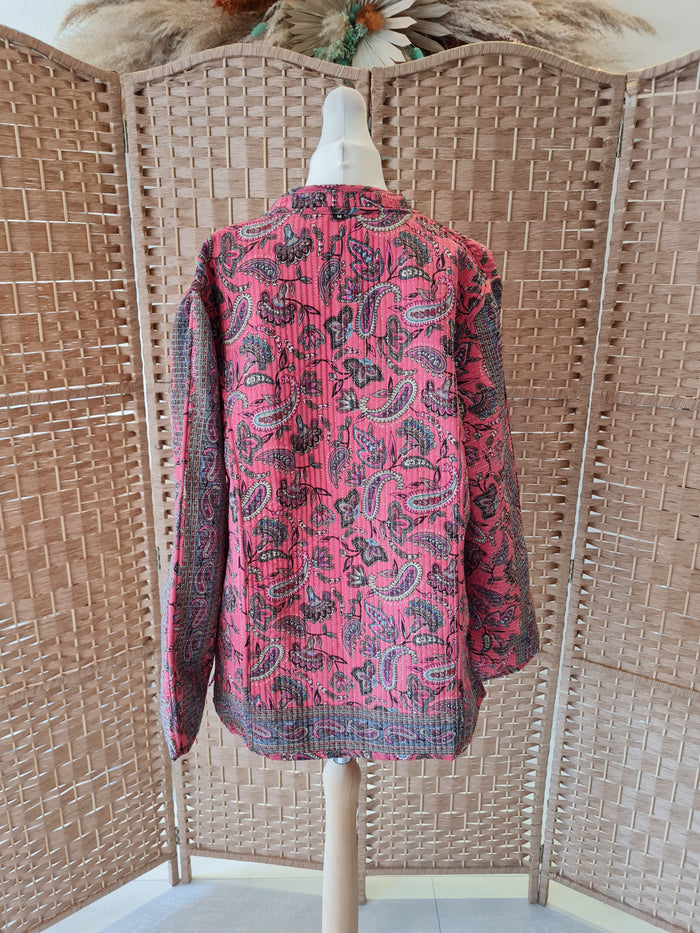 Patterned round neck jacket M