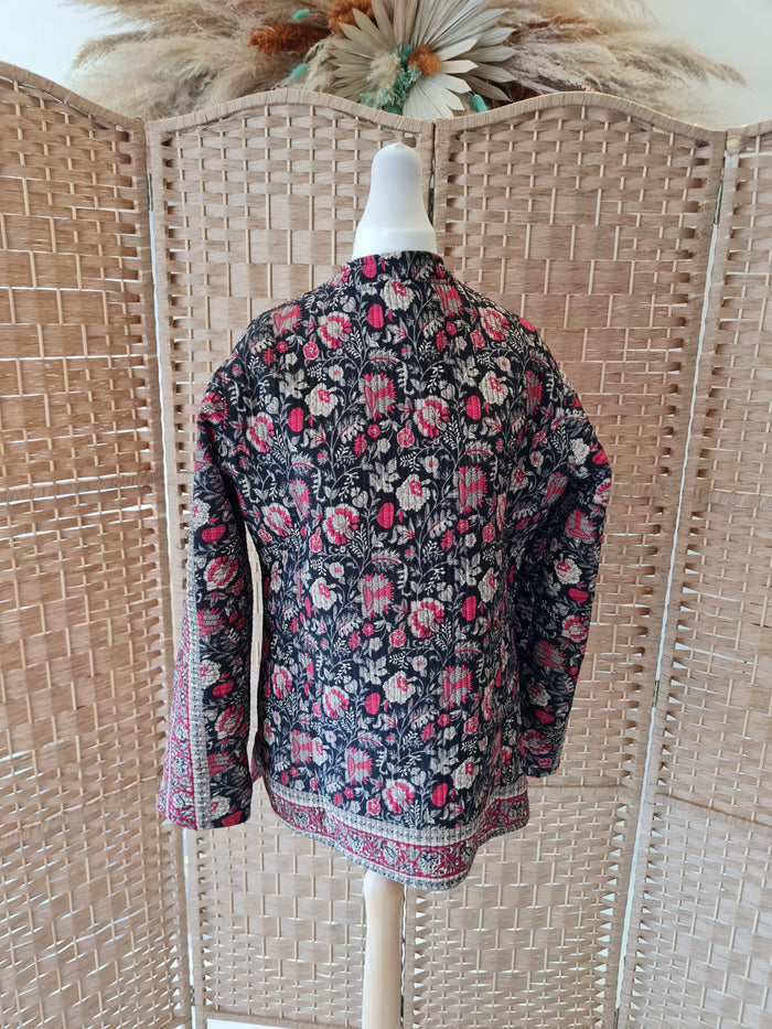 Patterned round neck jacket M