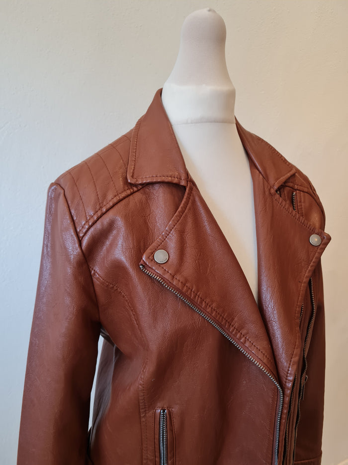 Pepe Jeans Brown Leather Jacket M