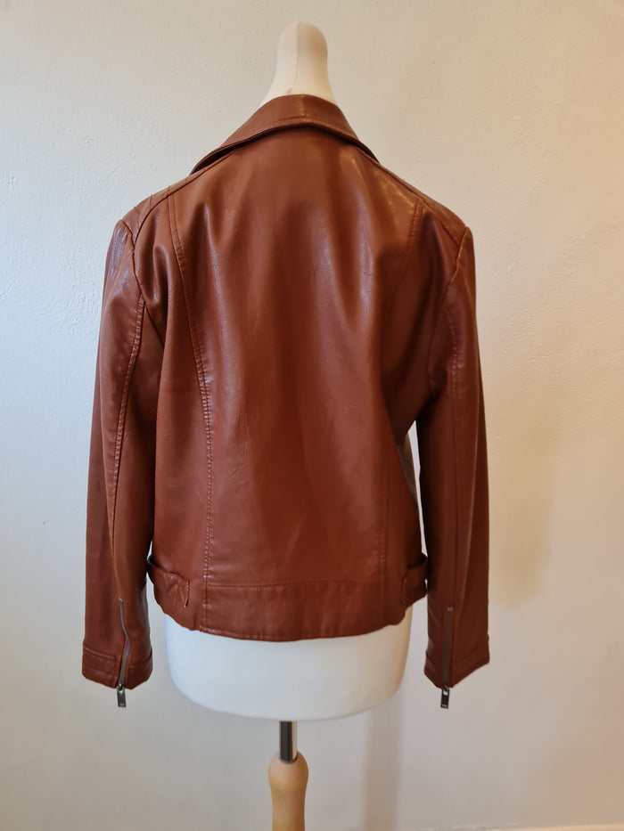 Pepe Jeans Brown Leather Jacket M