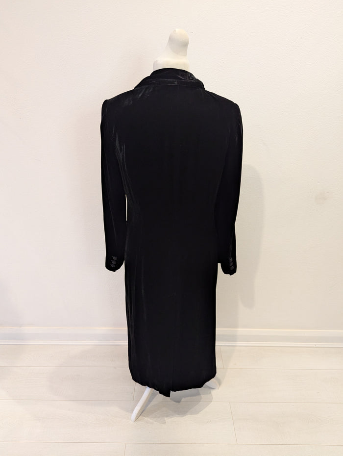 Per Una Black Long Velvet Coat 14