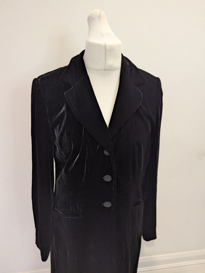 Per Una Black Long Velvet Coat 14