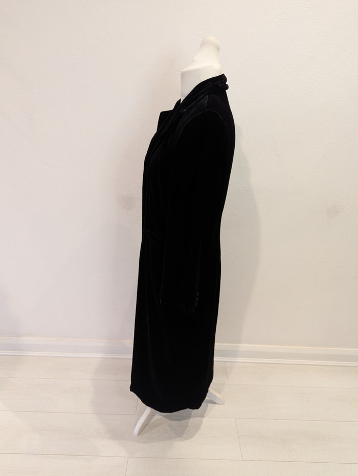Per Una Black Long Velvet Coat 14