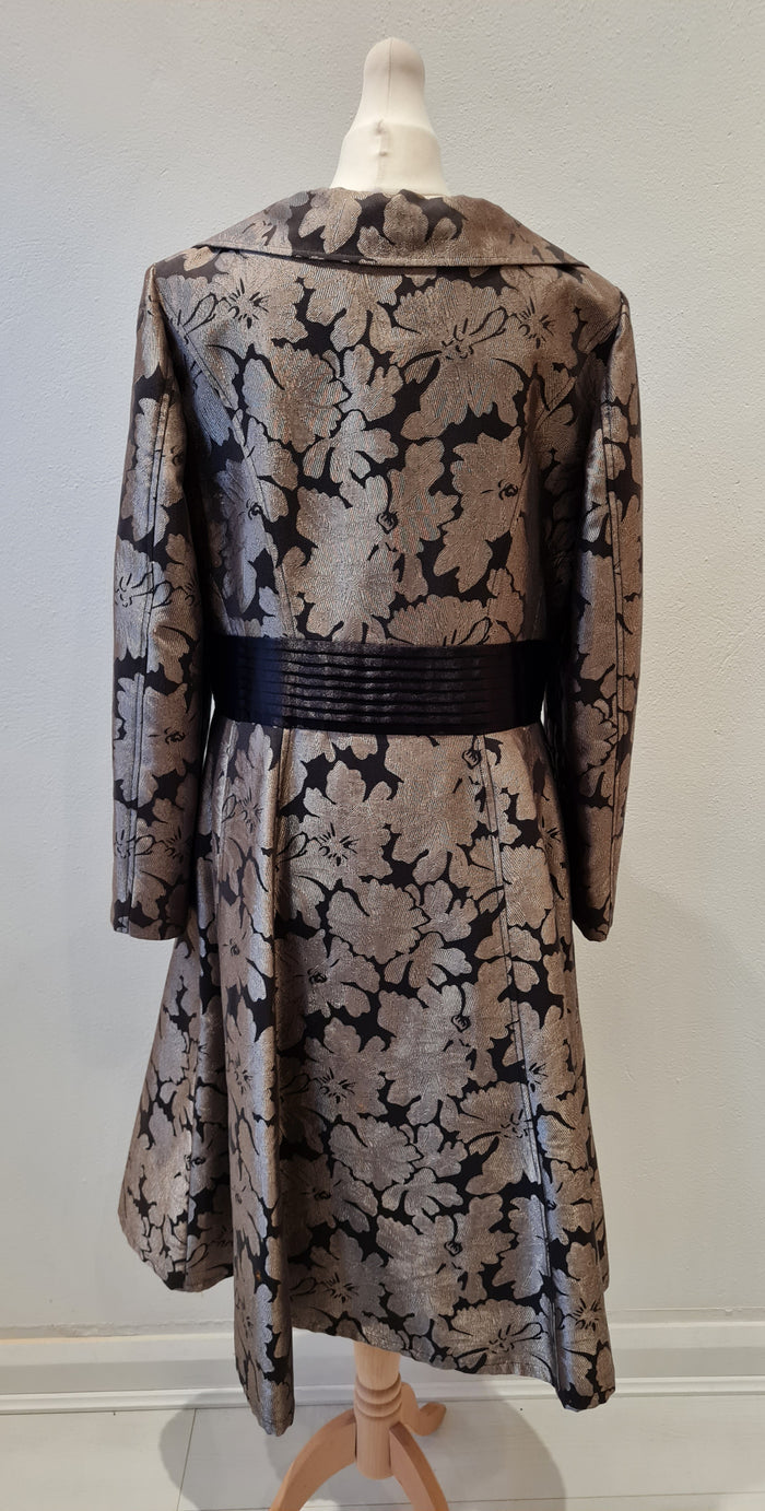 Per Una Blk/Gold Brocade Coat Size 14