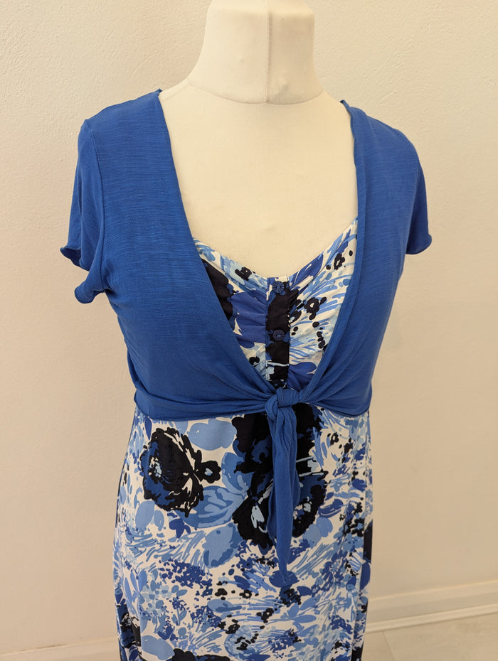 Per Una Blue Flower Dress & Shrug 18L