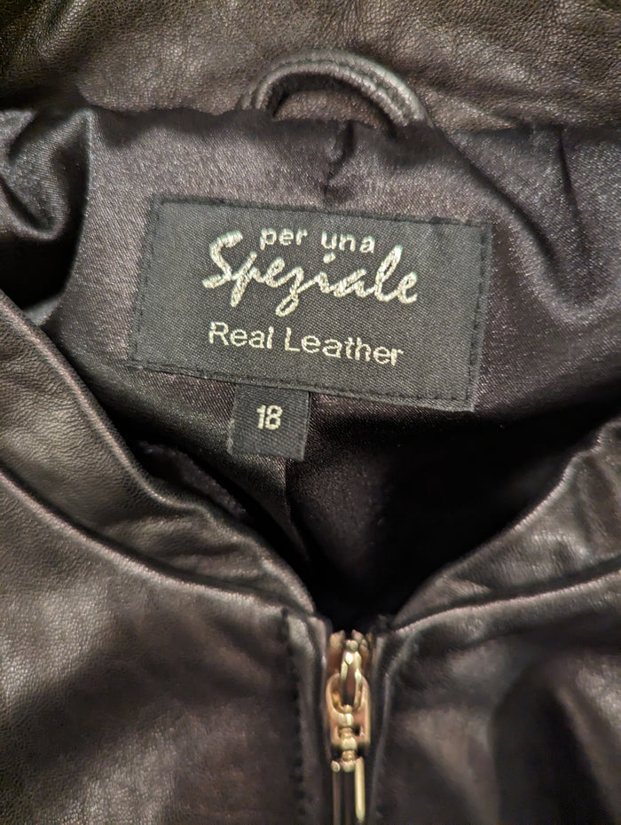 Per Una Speziale black leather jacket 18