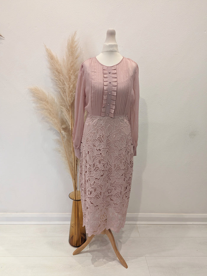 Phase Eight Blush Lace Dress 10