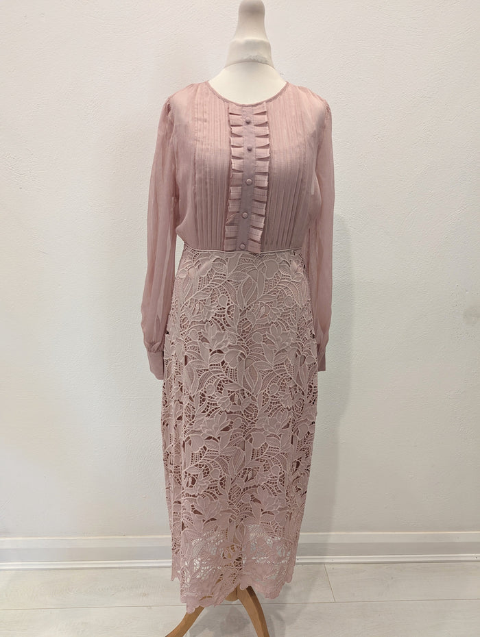 Phase Eight Blush Lace Dress 10