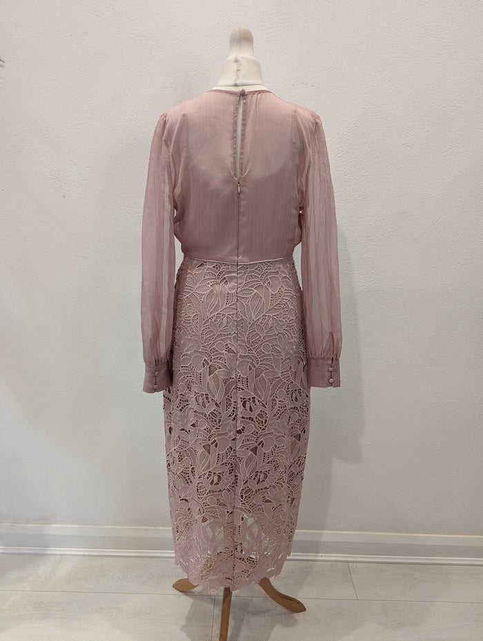 Phase Eight Blush Lace Dress 10