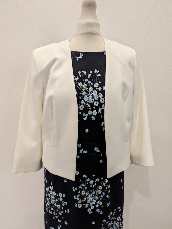 Phase Eight Navy Floral Dress & Jacket 10