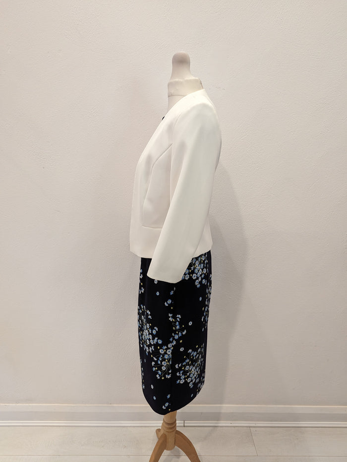 Phase Eight Navy Floral Dress & Jacket 10