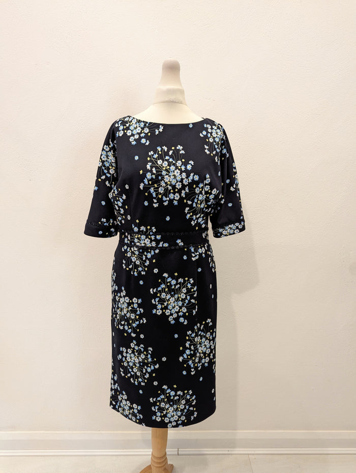 Phase Eight Navy Floral Dress & Jacket 10