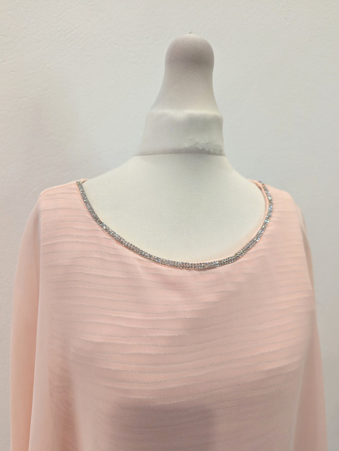Pink Diamante Chiffon Dress 10