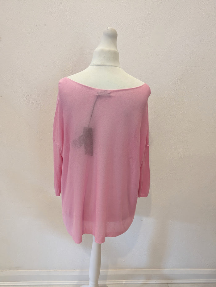 Pink fine knit jumper