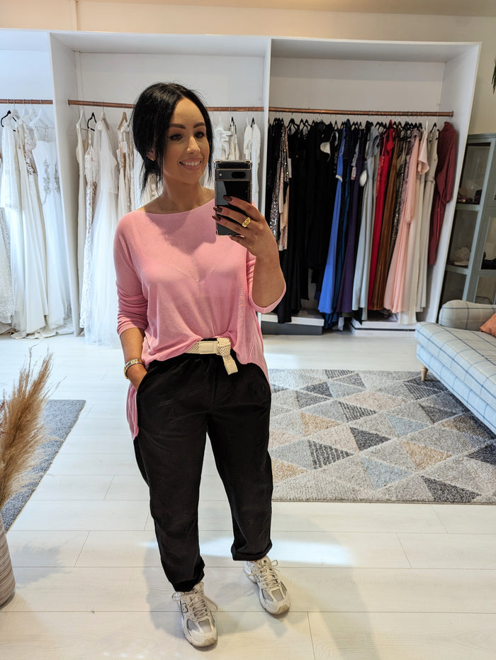 Pink fine knit jumper