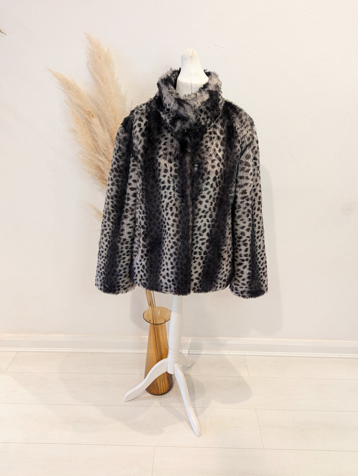 Pistachio Animal Print fur coat 12/14