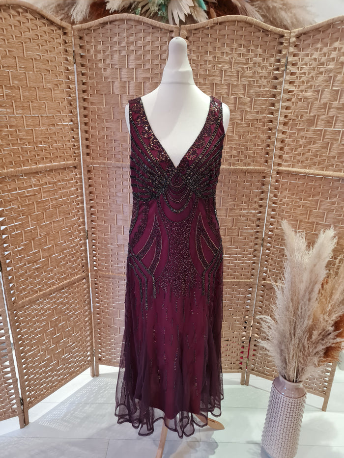 Planet Burgundy beaded Midi 10