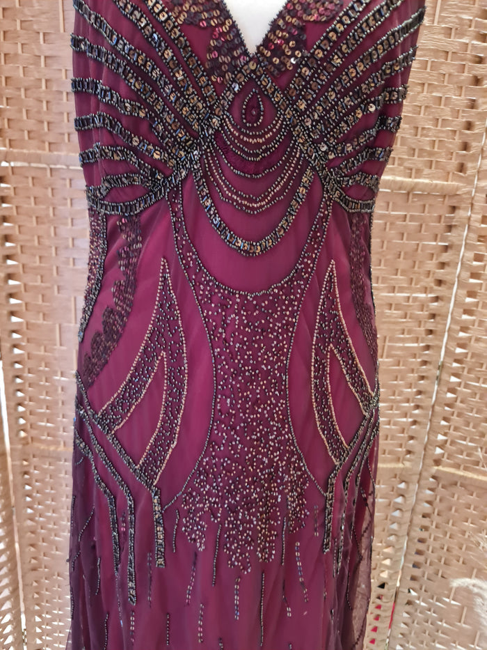 Planet Burgundy beaded Midi 10