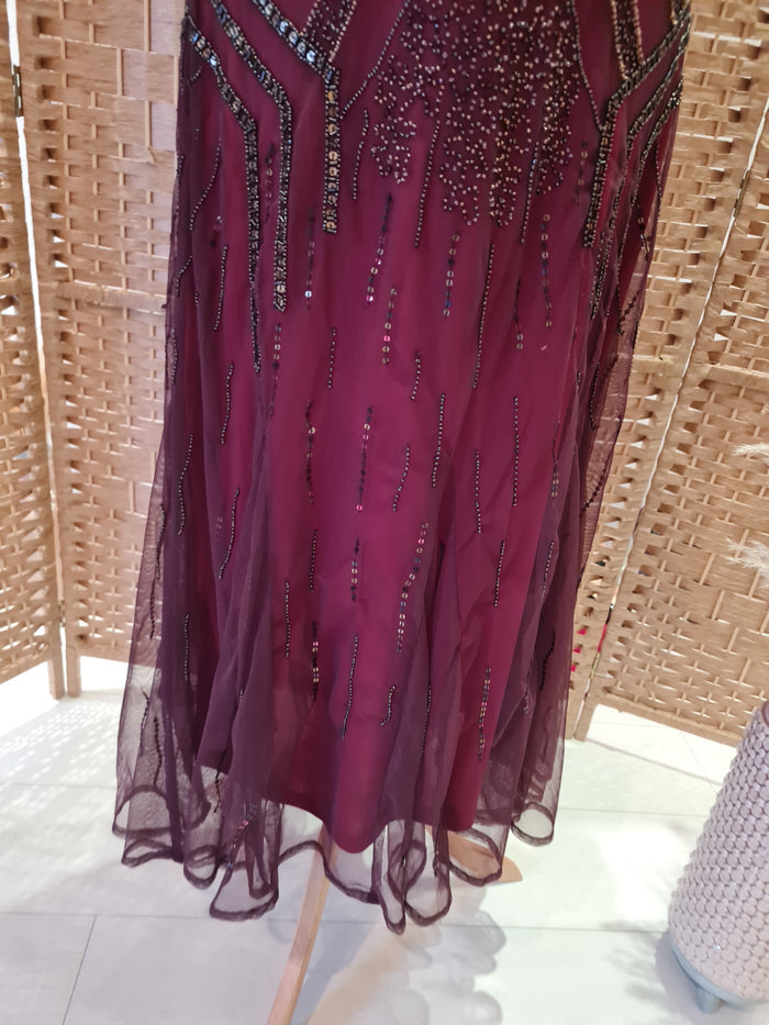 Planet Burgundy beaded Midi 10
