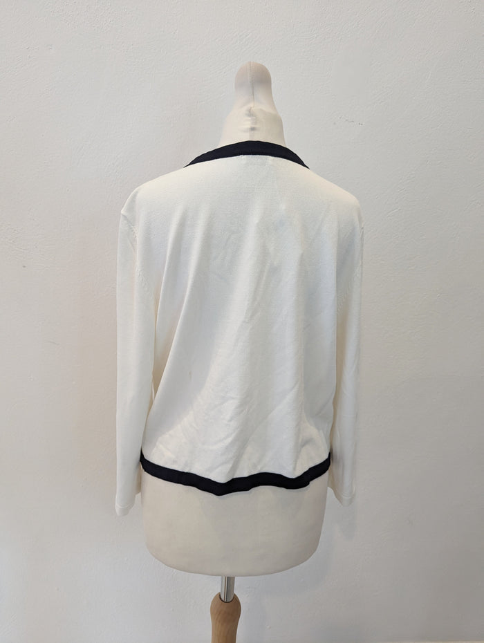 Planet white cropped cardigan M