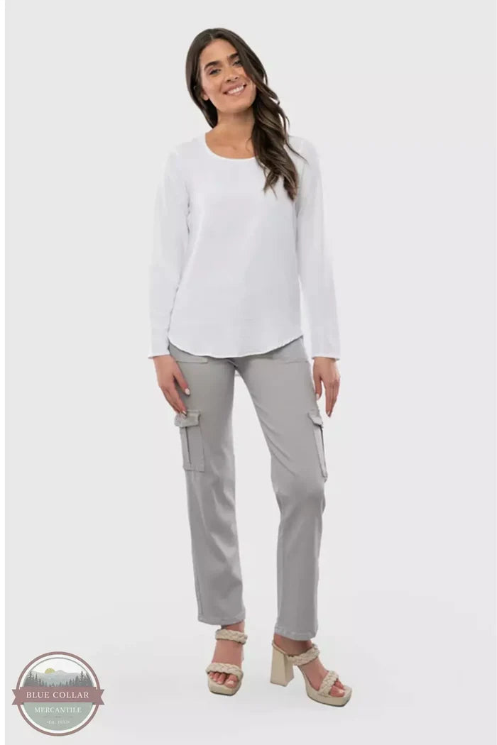Heart of Pine PLHOP0001 Twill Stretch Cargo Pants Gray Full View. This item is available in multiple colors.