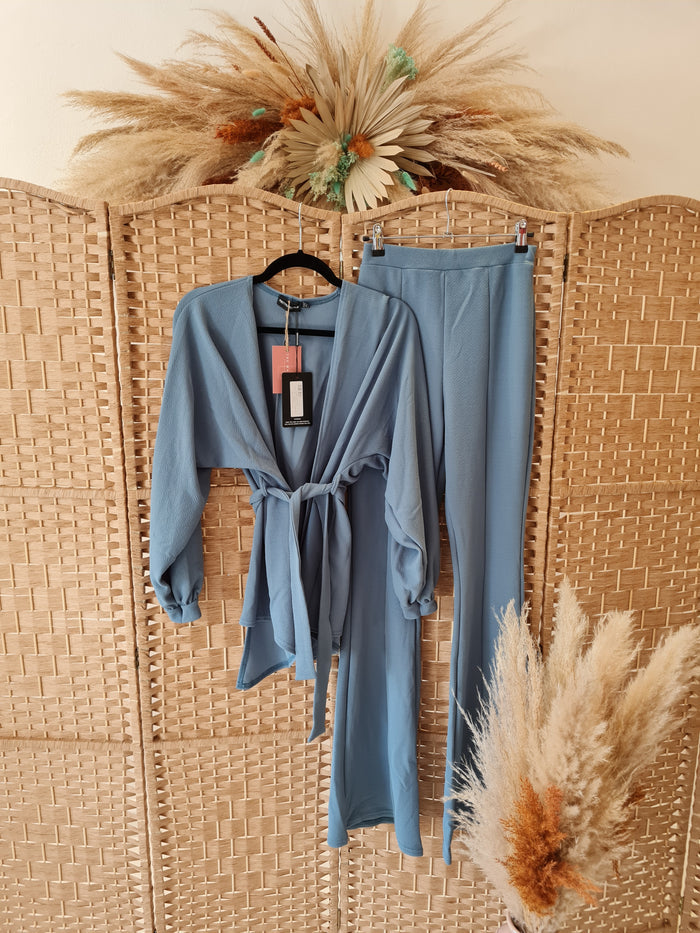 PLT Blue Two Piece Trouser Suit Size 8 New