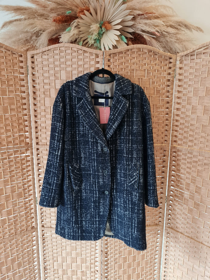Poetry Navy Check Coat 14