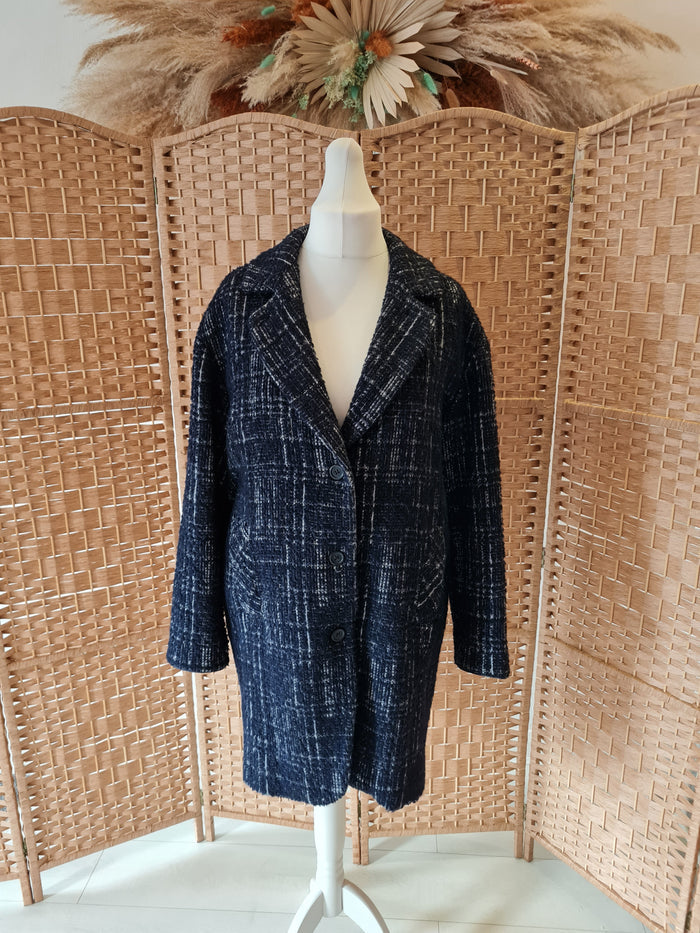 Poetry Navy Check Coat 14