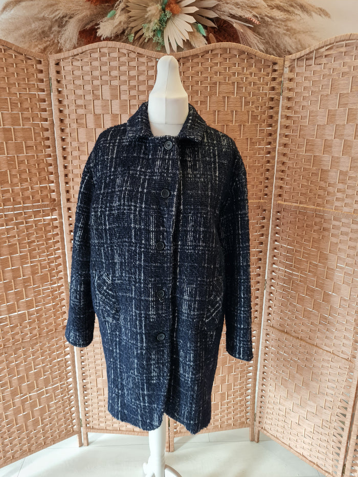 Poetry Navy Check Coat 14