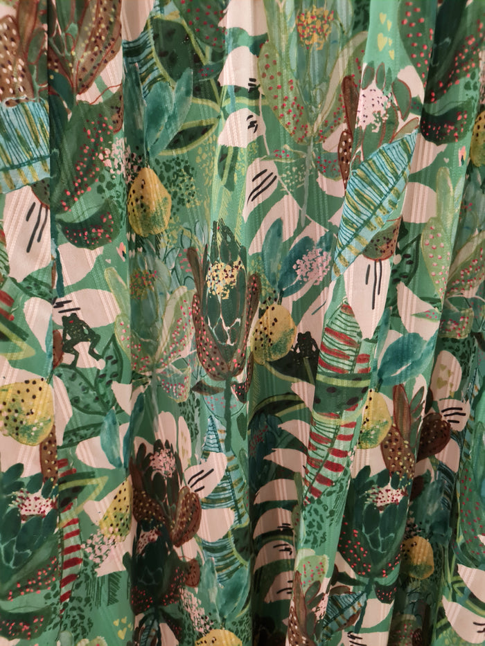 Pom Amsterdam Green Print maxi skirt 10