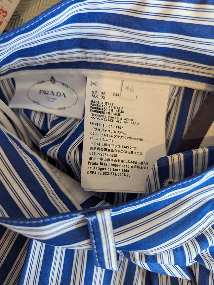 Prada blue/ white striped shorts 46 NWT RRP £525