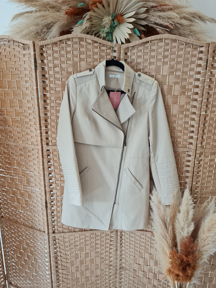 Promod Cream Side Zip Coat Size 12