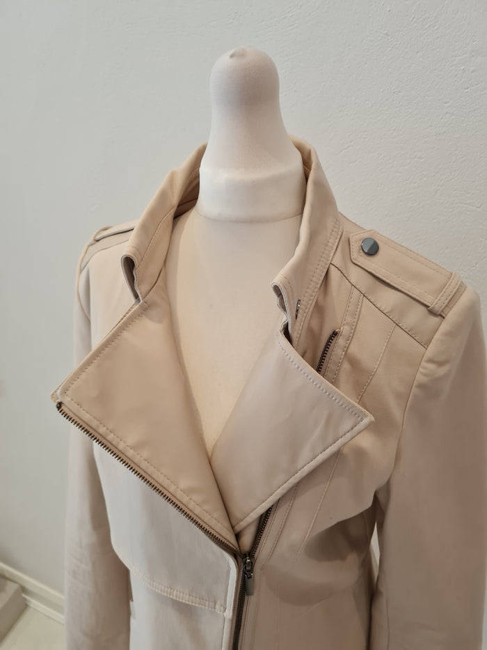 Promod Cream Side Zip Coat Size 12
