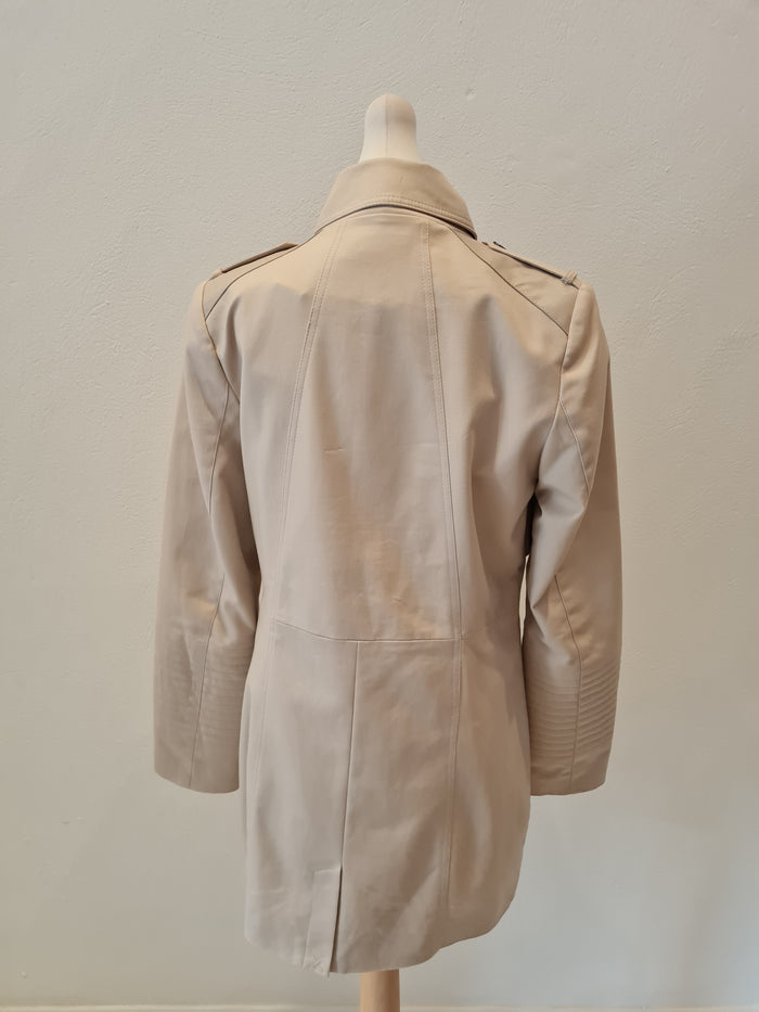 Promod Cream Side Zip Coat Size 12