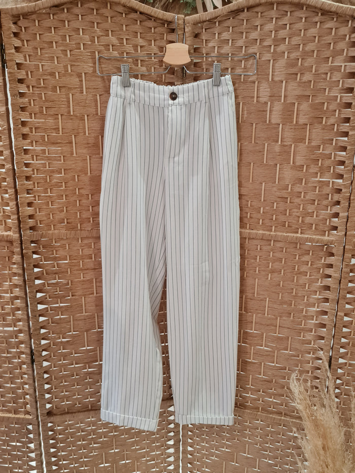 Pull & Bear White Stripe Trouser Small