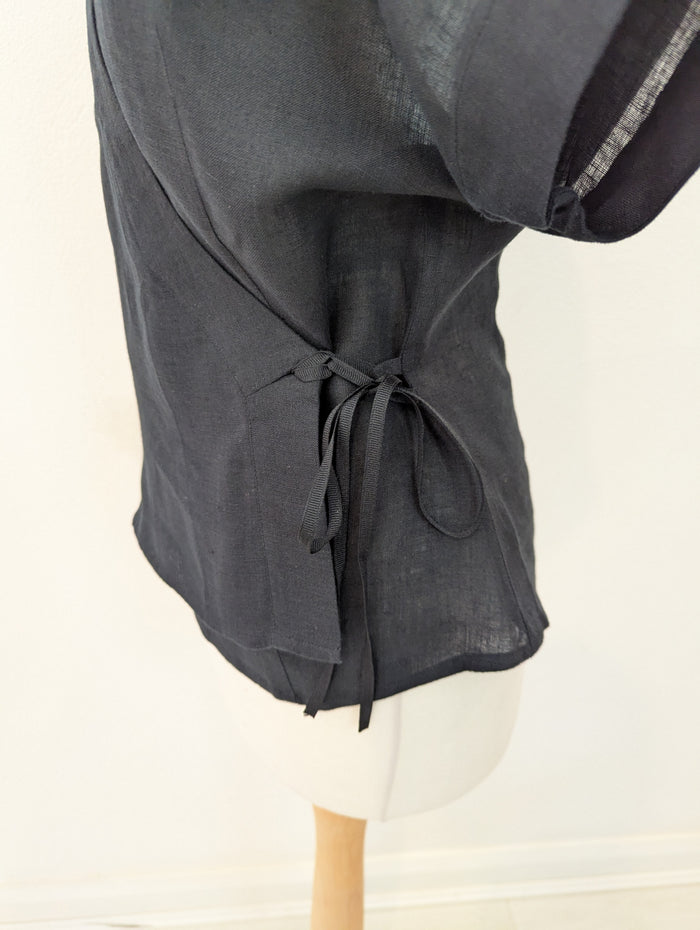 Q + D Linen Wrap Top 12